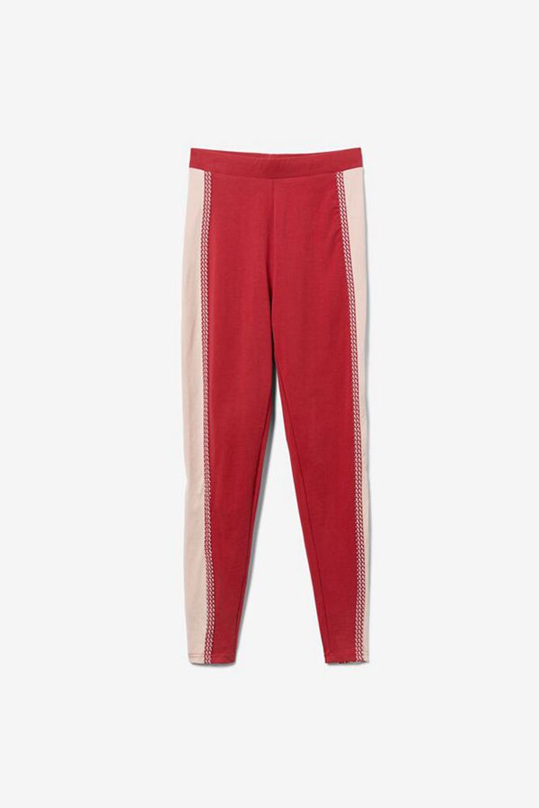 Leggins Fila Mujer Rojas / Rosas - Ona Side Stripe - España 952873MNY